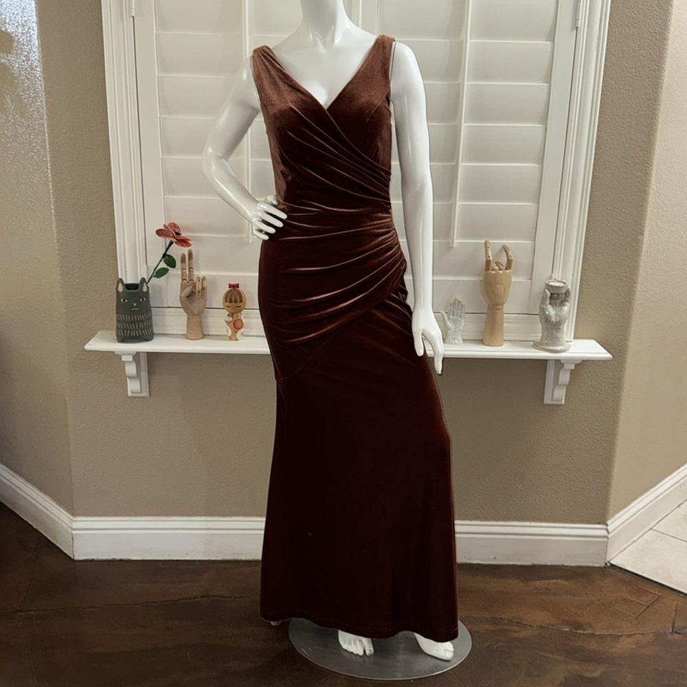 Revelry Dawson Velvet Dress Rust